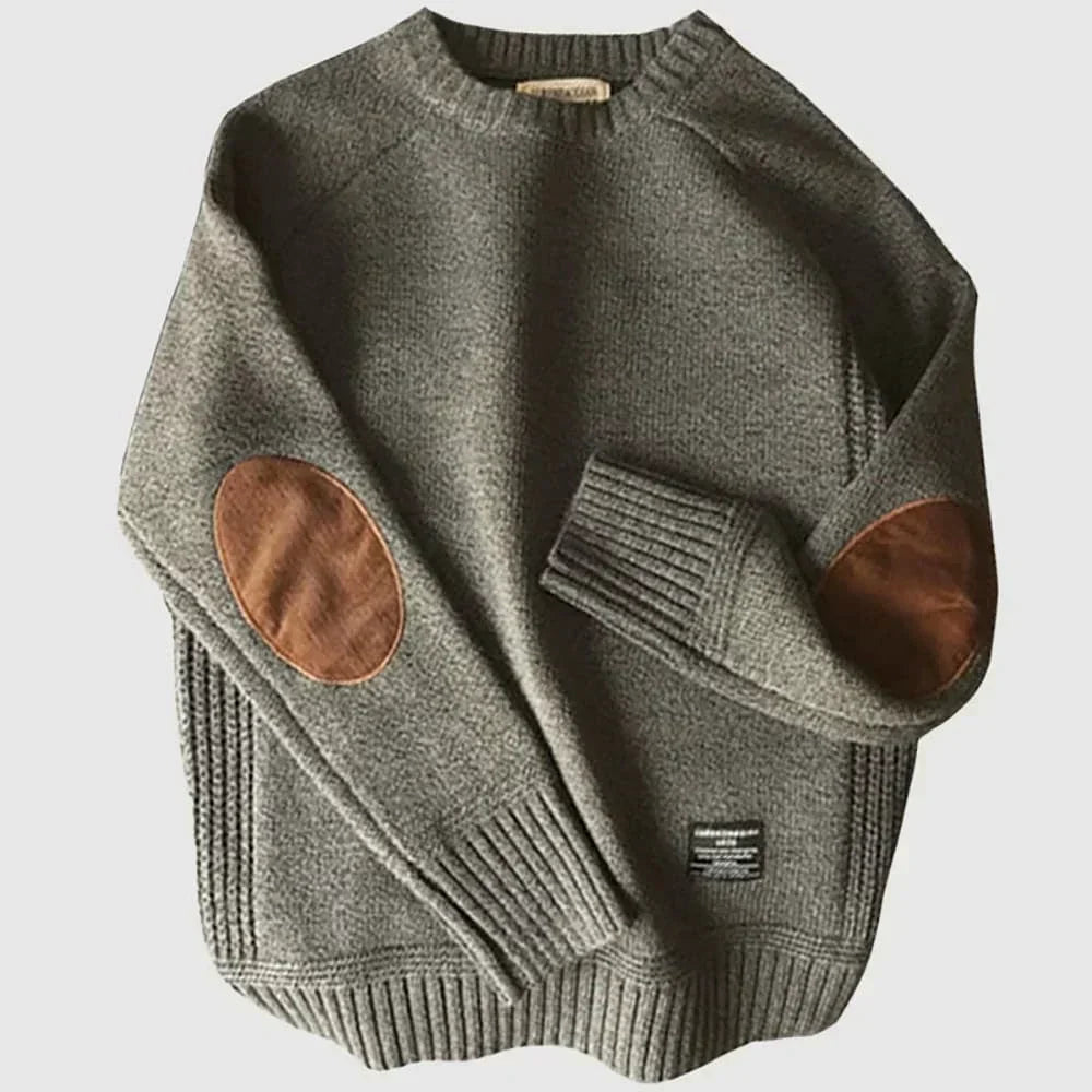 Fabian Classic Knit Sweater with Elbow Patches