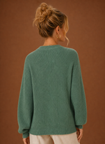 Women's V-Neck Knit Cardigan - Button Front Long Sleeve Sweater | Areleon