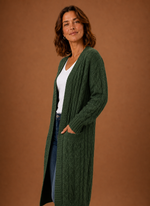 Cable Knit Cardigan for Women - Hooded Long | Areleon