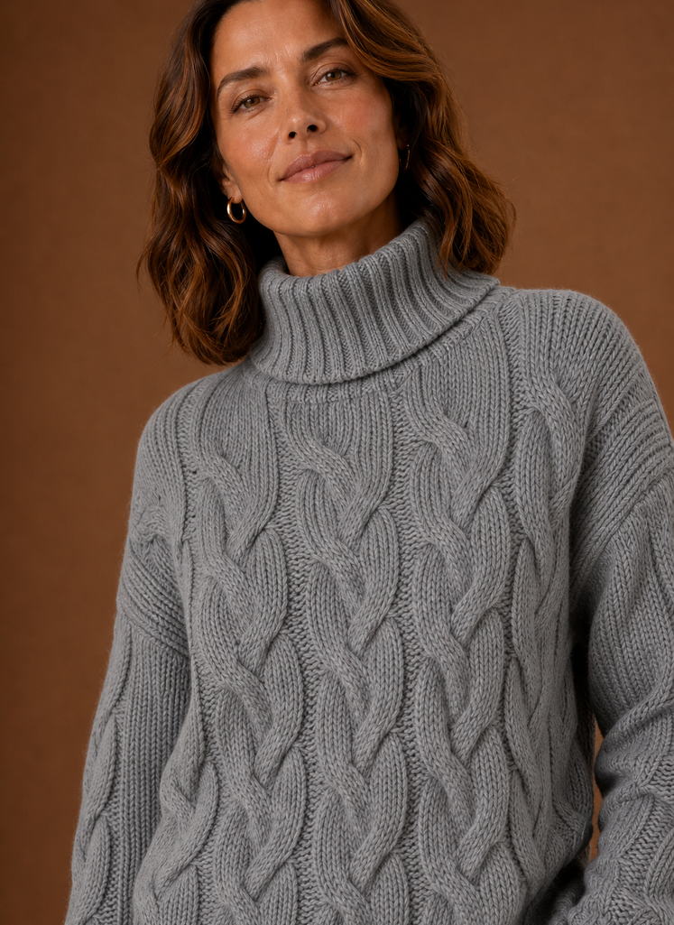 Women's Cable Knit Sweater - Pullover Knitwear | Areleon