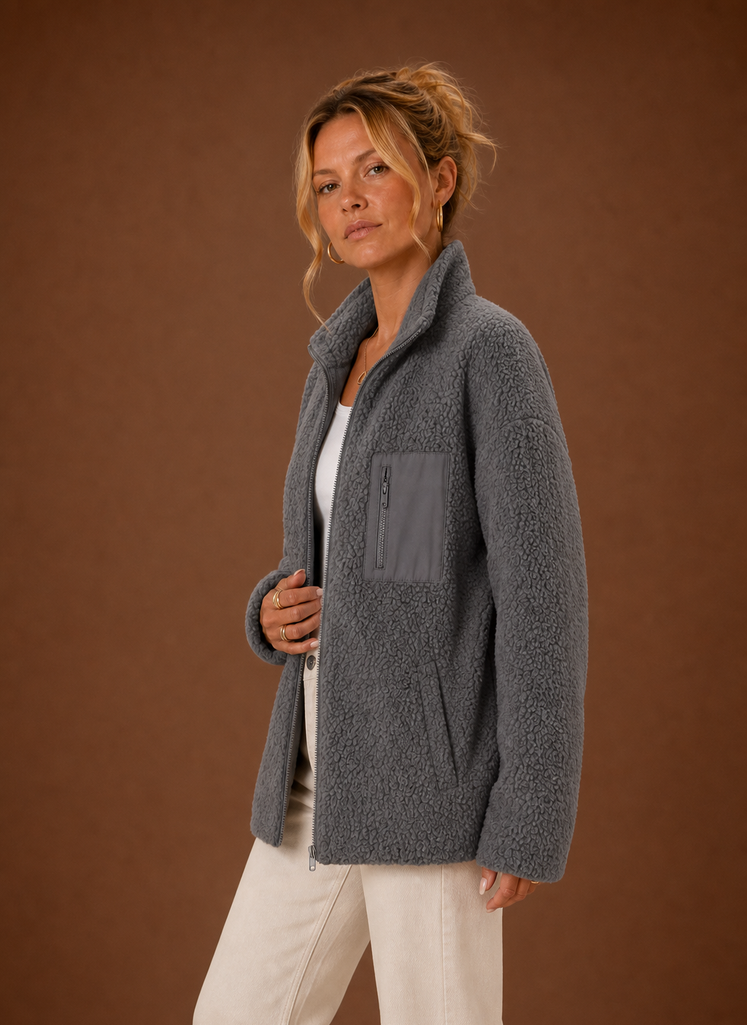 Women's Sherpa Zip-Up Jacket | Areleon