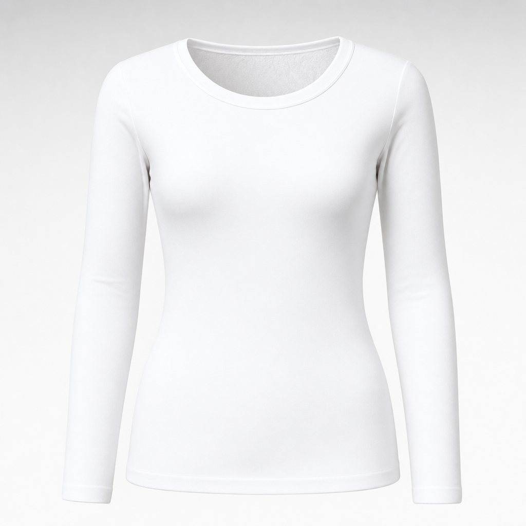 Halstead Fleece-Lined Thermal Top in white, product shot