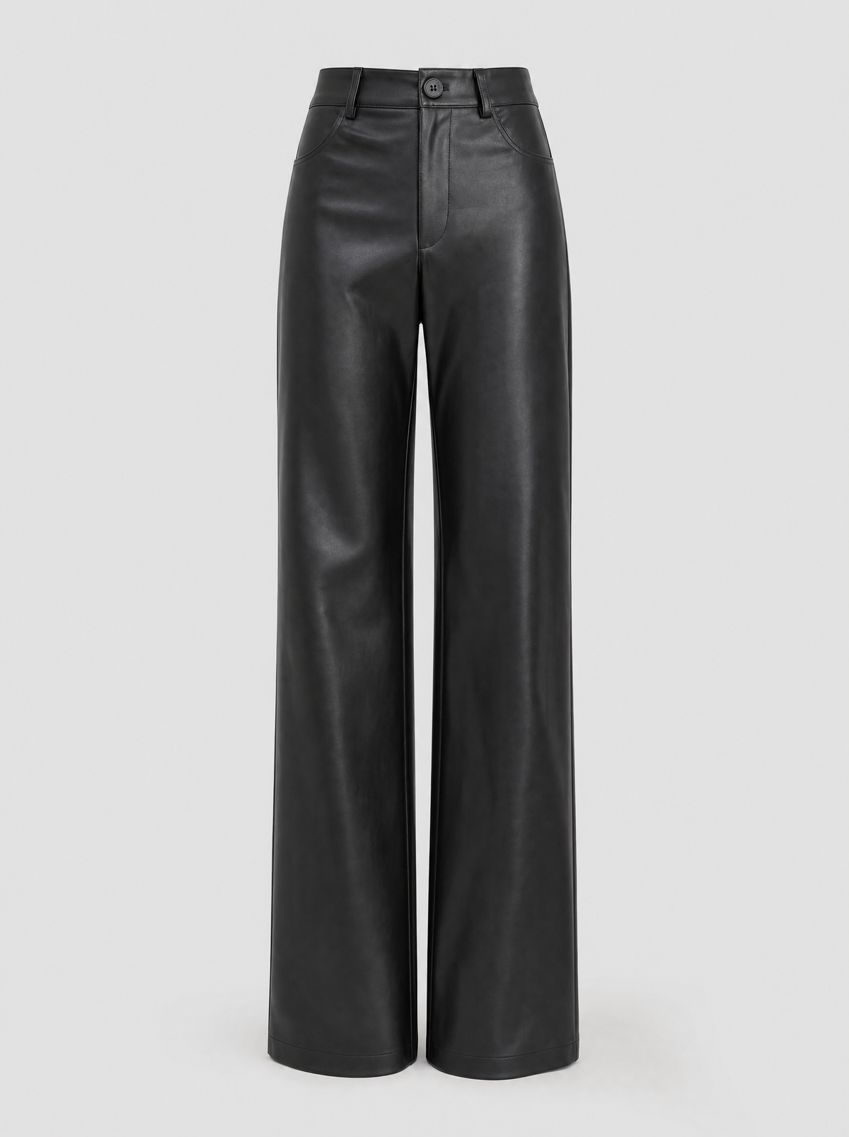 Halston wide leg tailored trousers in black, product shot