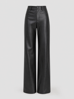 Halston wide leg tailored trousers in black, product shot