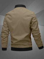 Simon Casual Polyester Varsity Jacket with Baseball Collar