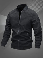 Simon Casual Polyester Varsity Jacket with Baseball Collar