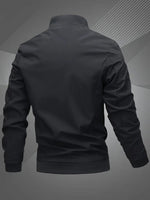 Simon Casual Polyester Varsity Jacket with Baseball Collar