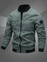 Simon Casual Polyester Varsity Jacket with Baseball Collar