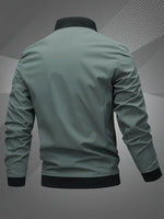 Simon Casual Polyester Varsity Jacket with Baseball Collar