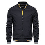 Tobias Solid Bomber Jacket with Ribbed Trim