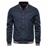 Tobias Solid Bomber Jacket with Ribbed Trim