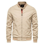 Tobias Solid Bomber Jacket with Ribbed Trim