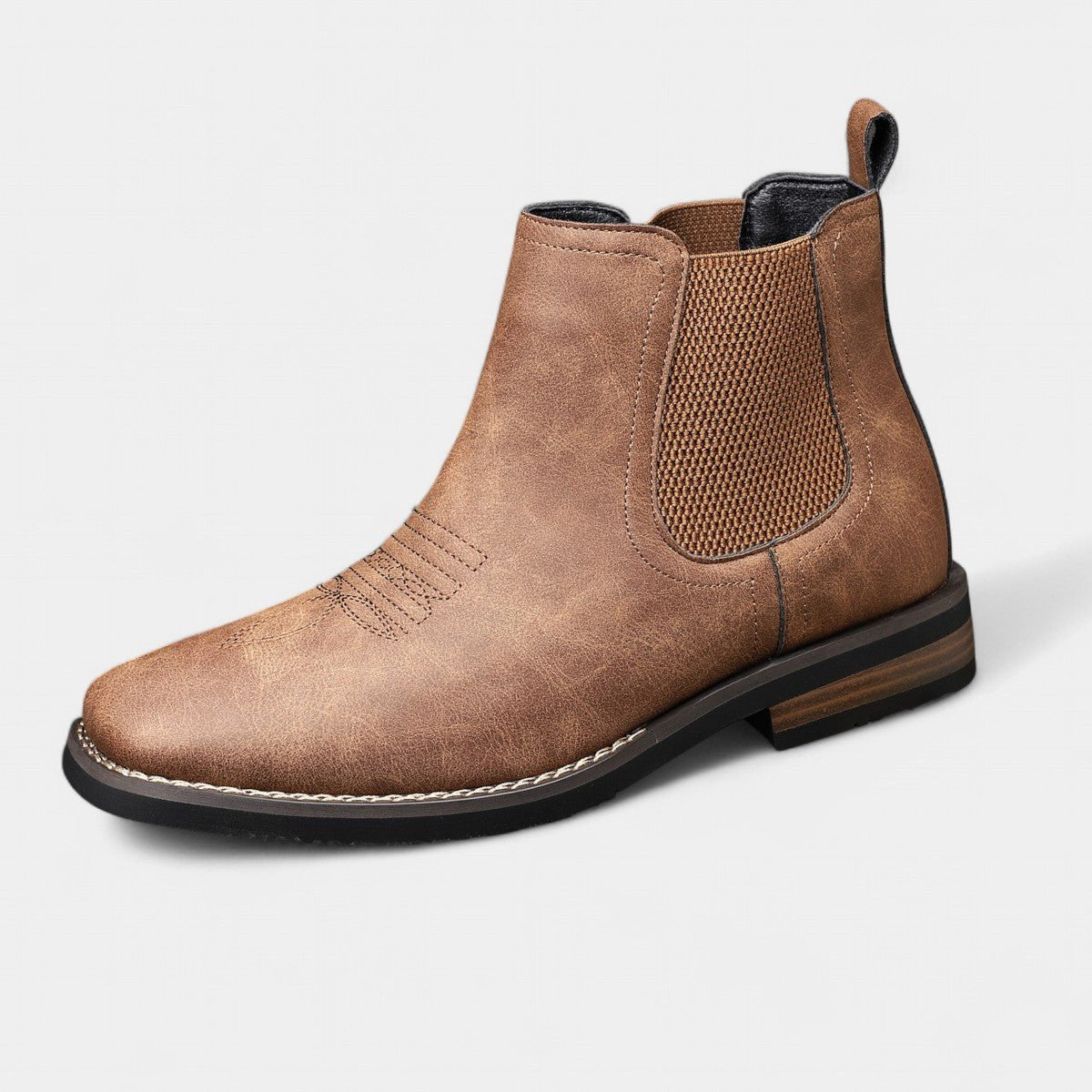 Matthias Chelsea Slip-On Boots in Faux Leather