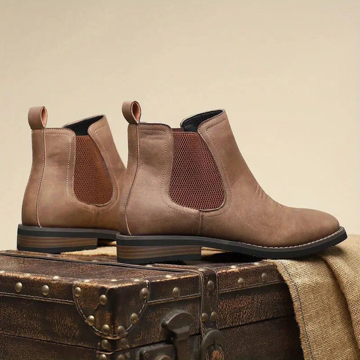 Matthias Chelsea Slip-On Boots in Faux Leather