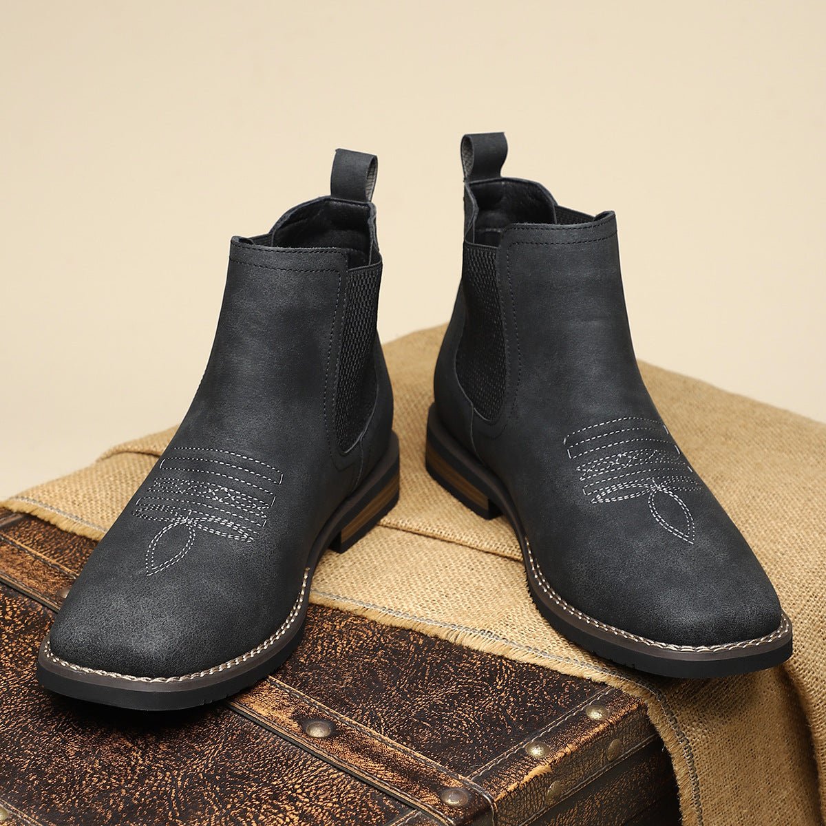 Matthias Chelsea Slip-On Boots in Faux Leather