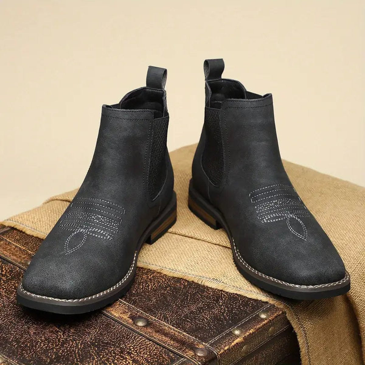 Matthias Chelsea Slip-On Boots in Faux Leather