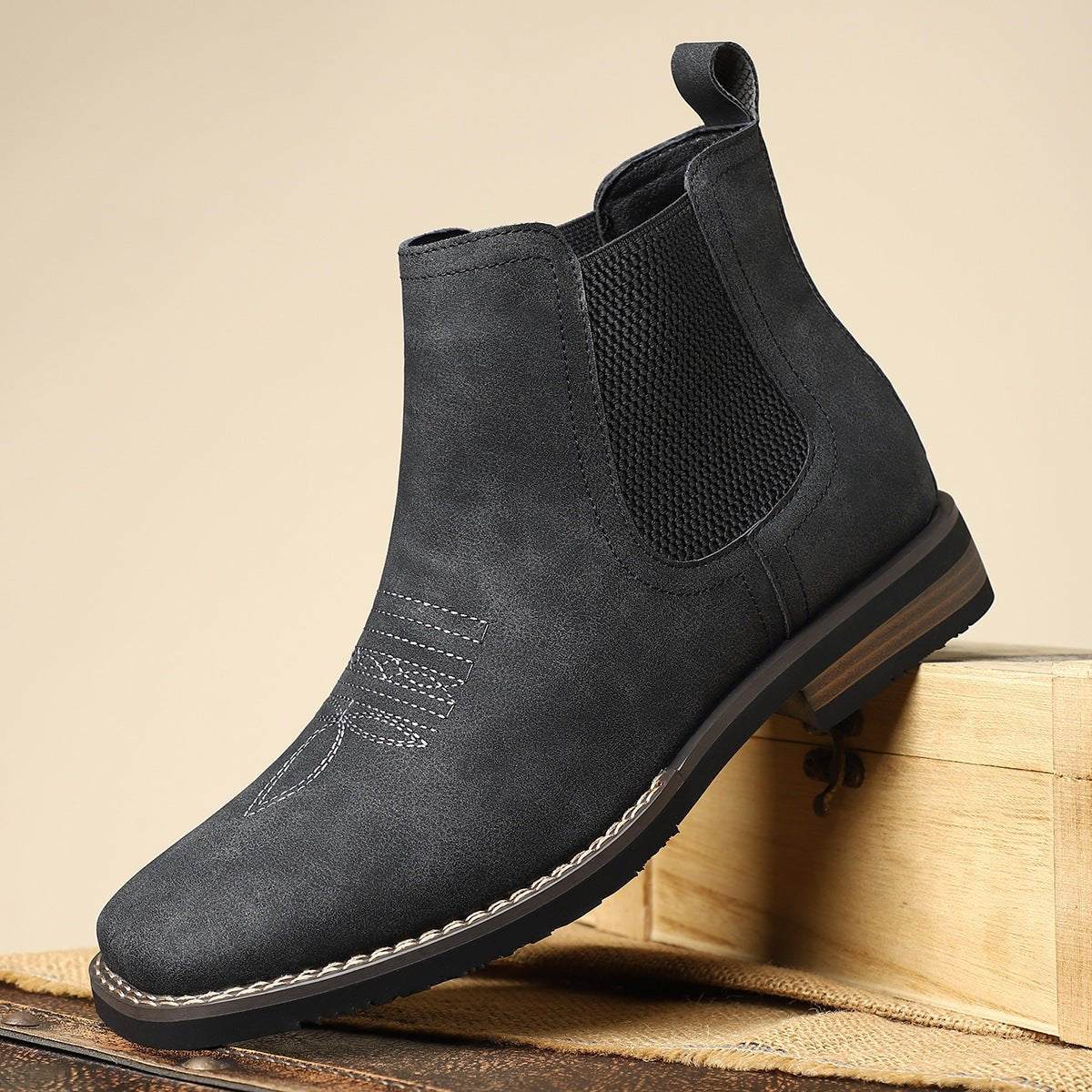 Matthias Chelsea Slip-On Boots in Faux Leather
