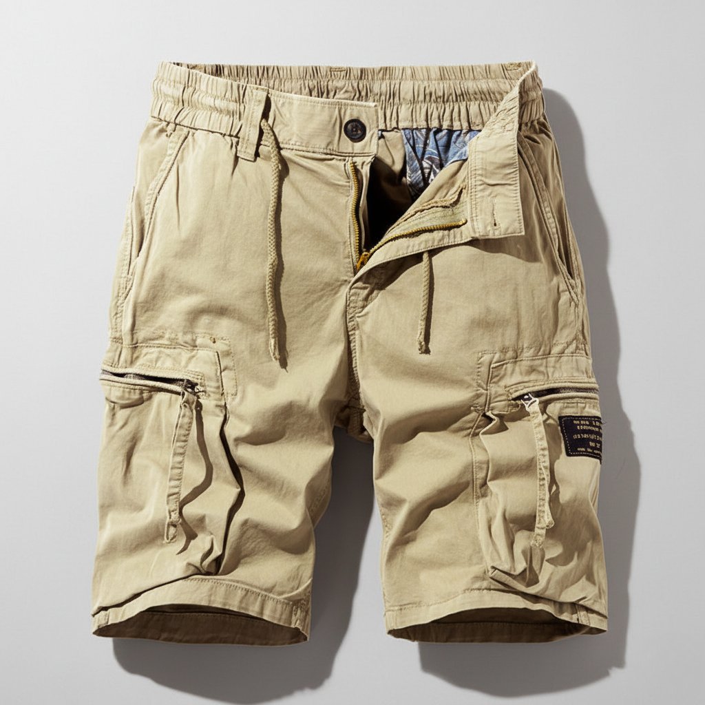 Lukas Combat Work Cargo Shorts with Elastic Waist