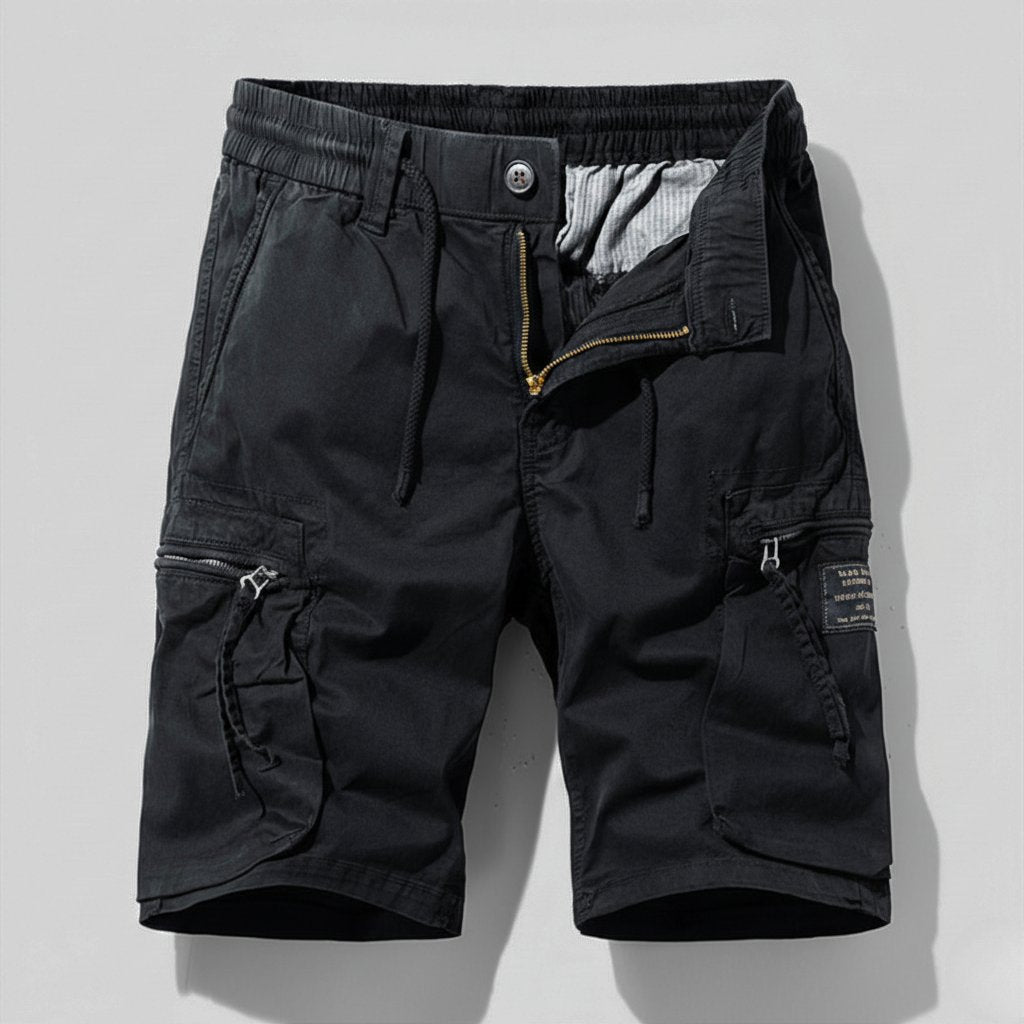 Lukas Combat Work Cargo Shorts with Elastic Waist