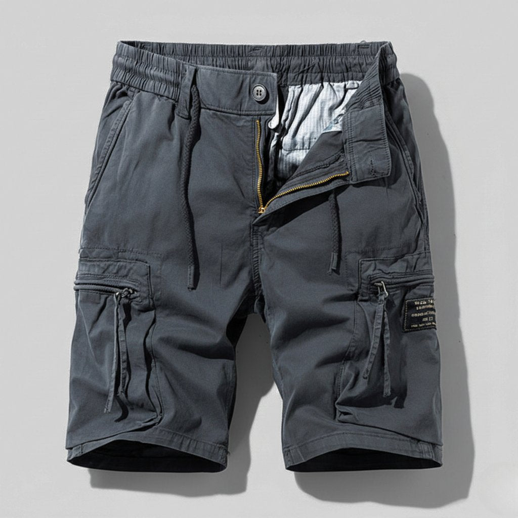 Lukas Combat Work Cargo Shorts with Elastic Waist