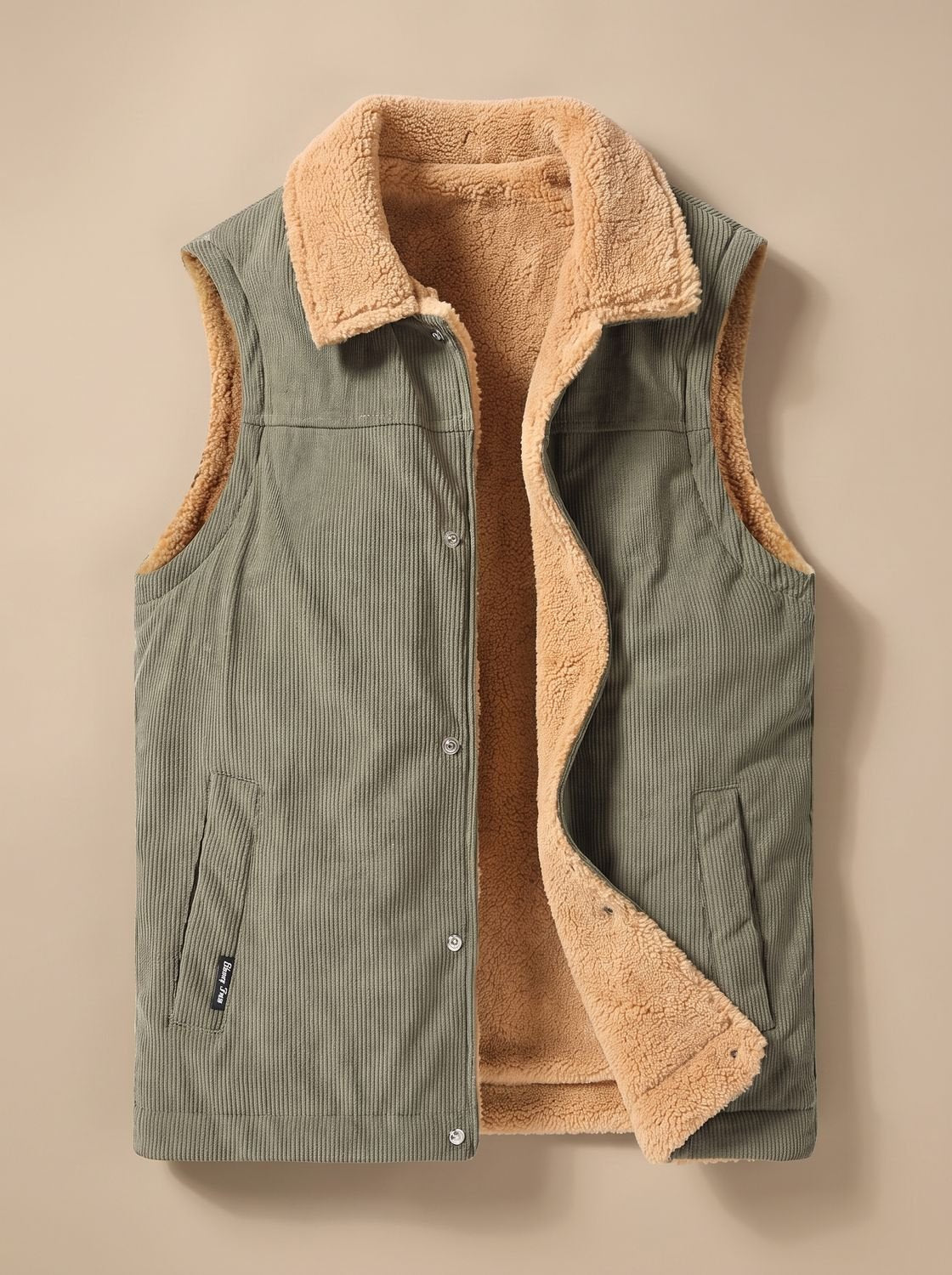 Leon Corduroy Sherpa-Lined Vest