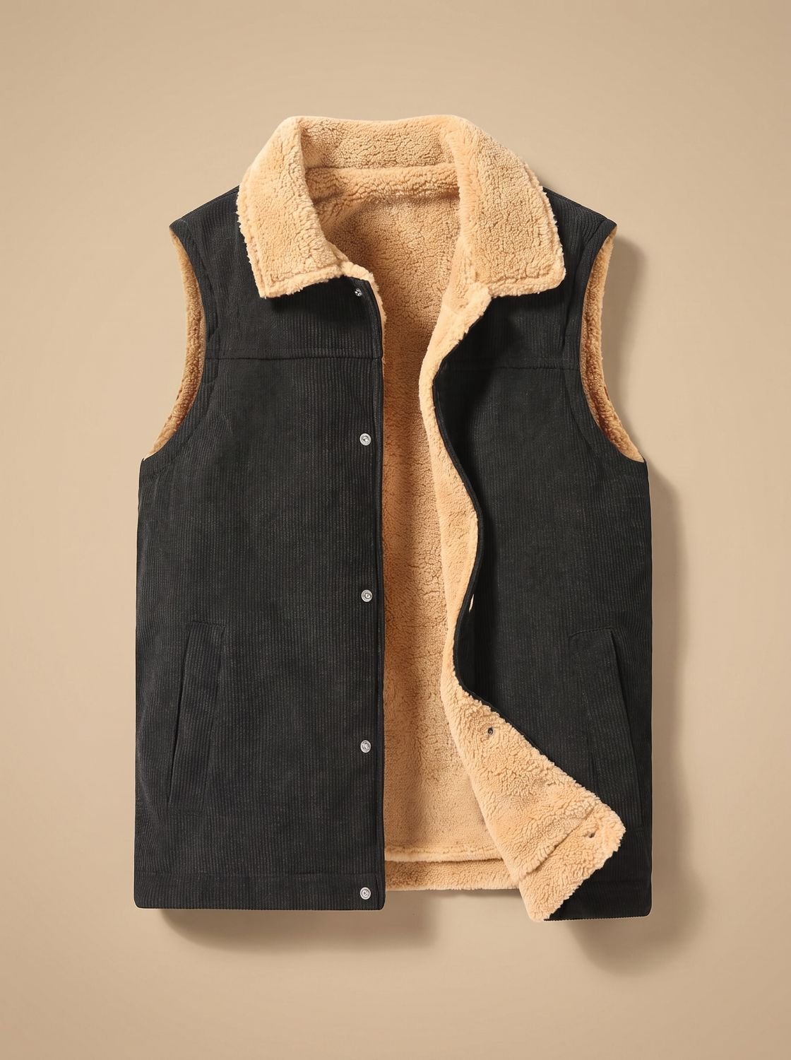 Leon Corduroy Sherpa-Lined Vest