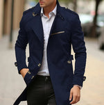Niklas Elegant Wool Trench Coat with Shoulder Straps
