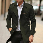 Niklas Elegant Wool Trench Coat with Shoulder Straps