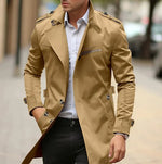 Niklas Elegant Wool Trench Coat with Shoulder Straps