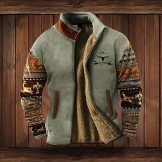 Alexander Aztec Print Sherpa-Lined Fleece Jacket