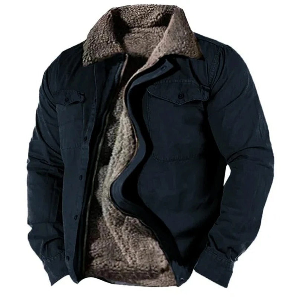 Elias Fleece-Lined Western Cardigan with Sherpa Collar