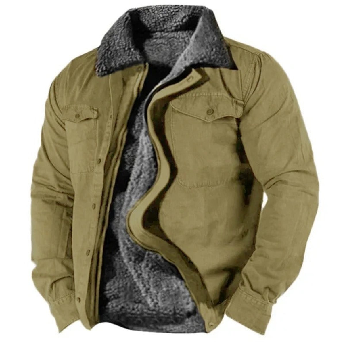 Elias Fleece-Lined Western Cardigan with Sherpa Collar