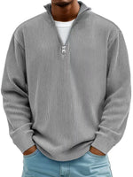 Fabian Ribbed Half-Zip Mock Neck Pullover