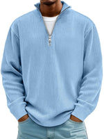 Fabian Ribbed Half-Zip Mock Neck Pullover