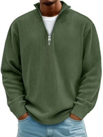 Fabian Ribbed Half-Zip Mock Neck Pullover