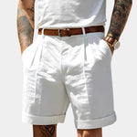 Simon Pleated Chino Bermuda Shorts
