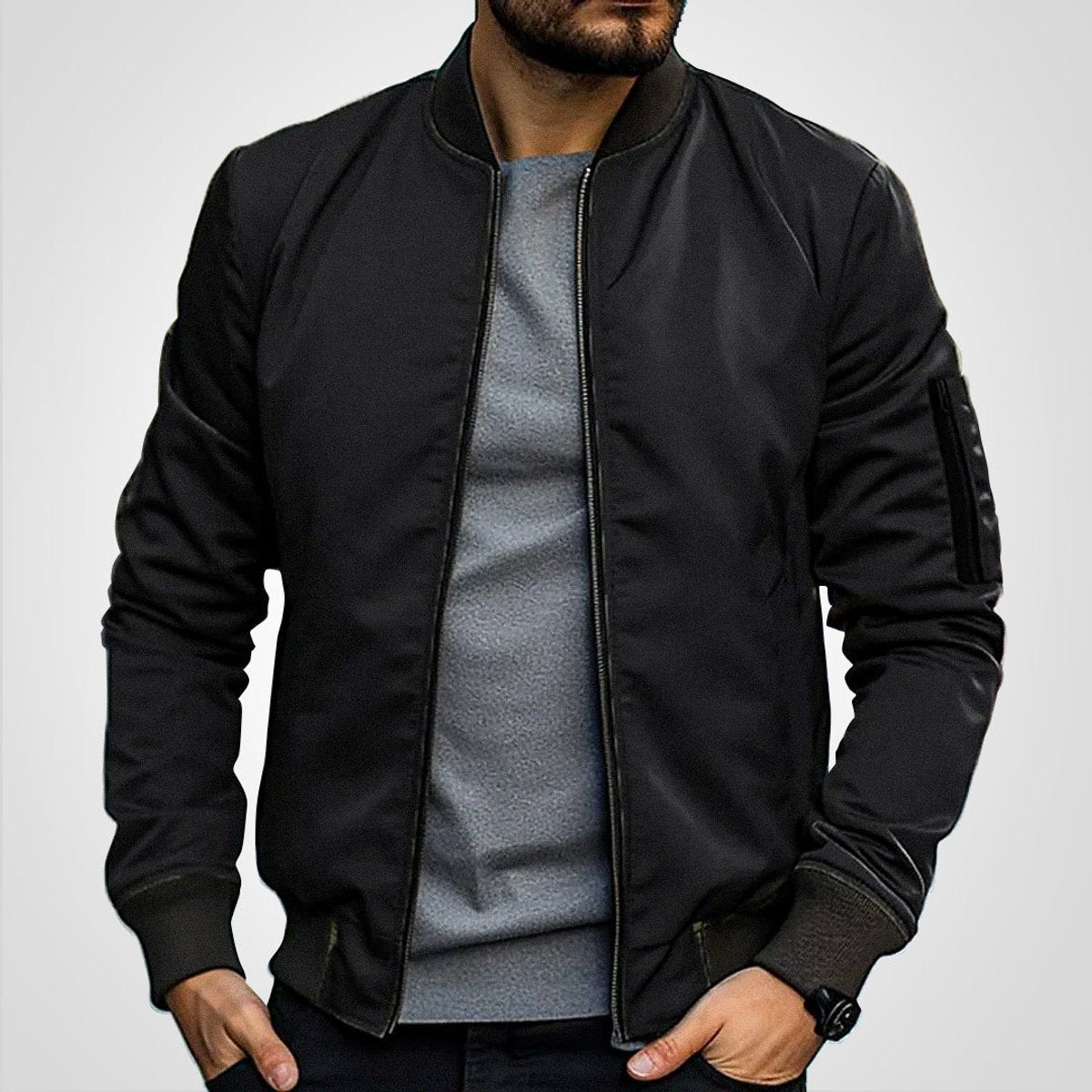 Niklas Classic Bomber Transitional Jacket with Ribbed Trim