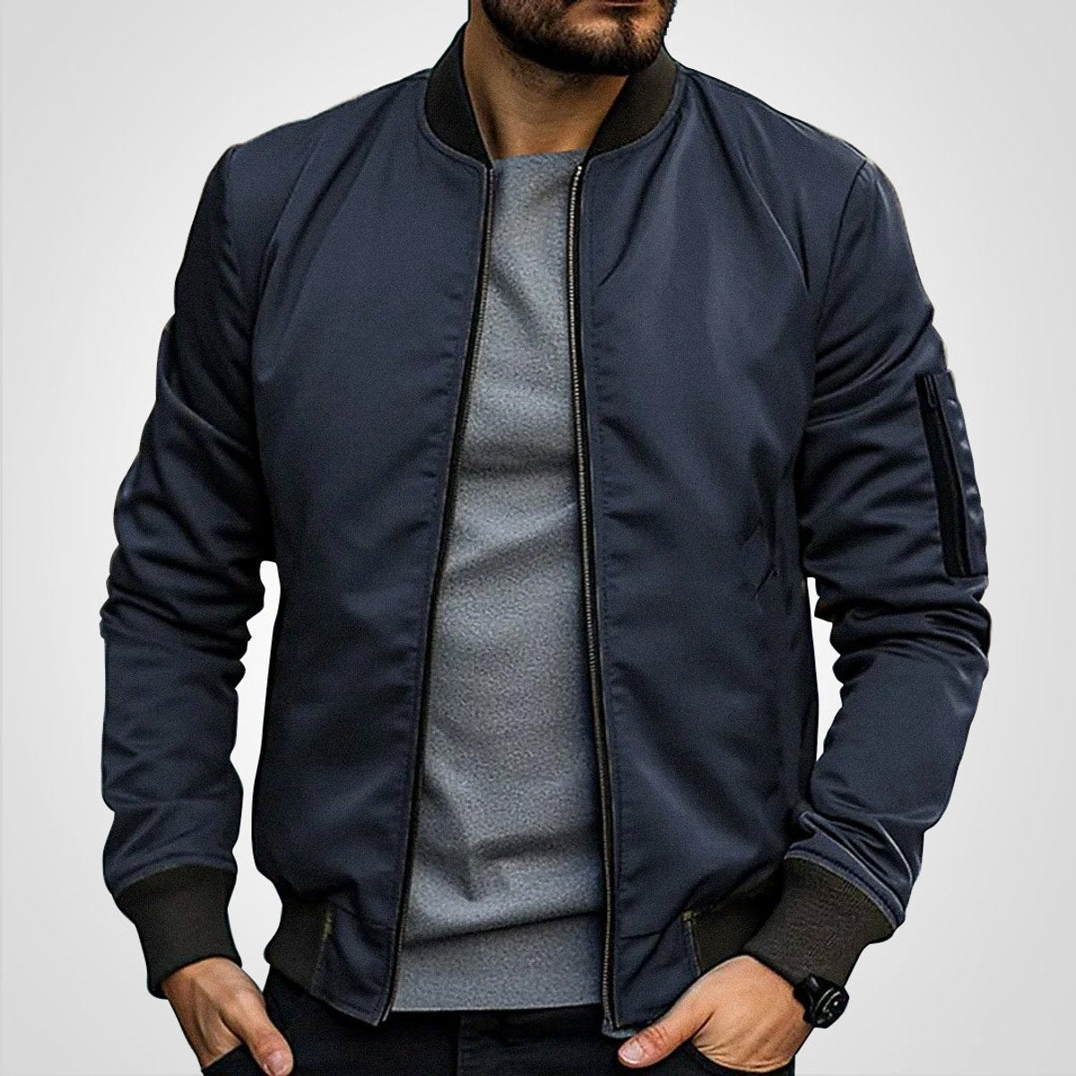 Niklas Classic Bomber Transitional Jacket with Ribbed Trim