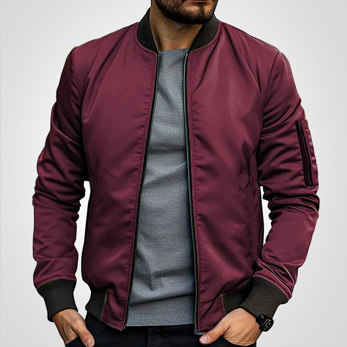 Niklas Classic Bomber Transitional Jacket with Ribbed Trim