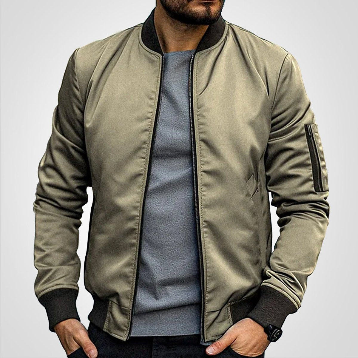 Niklas Classic Bomber Transitional Jacket with Ribbed Trim