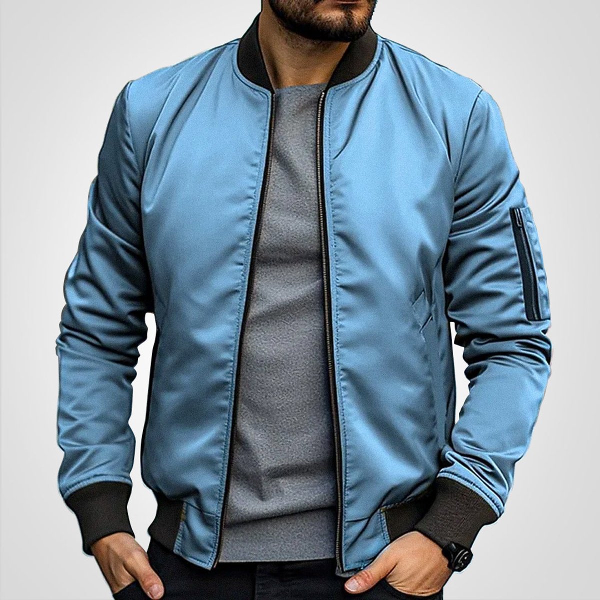 Niklas Classic Bomber Transitional Jacket with Ribbed Trim