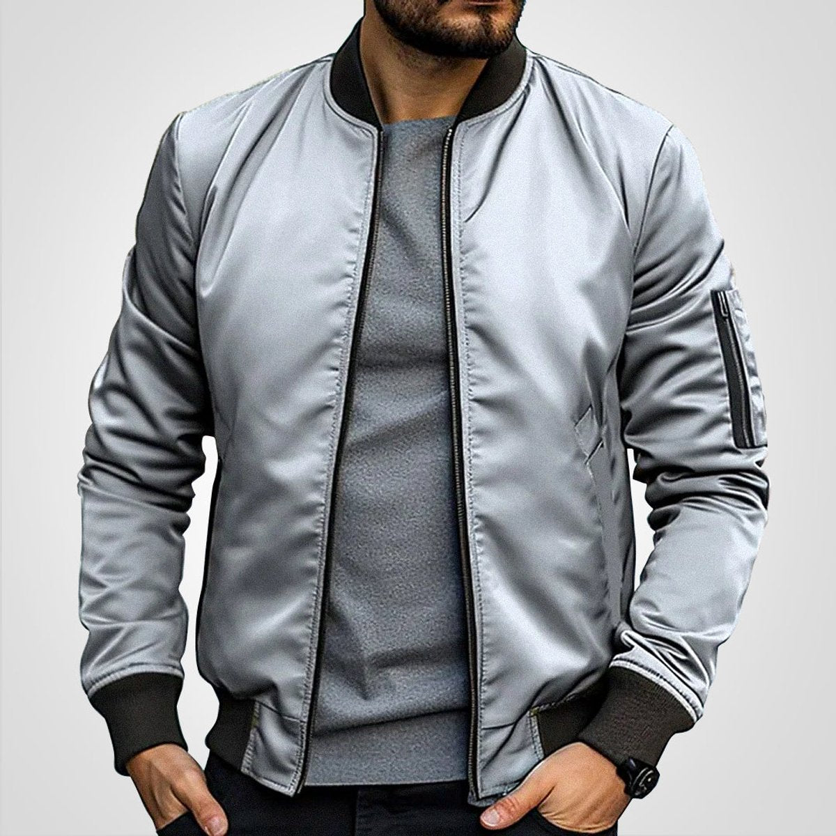 Niklas Classic Bomber Transitional Jacket with Ribbed Trim