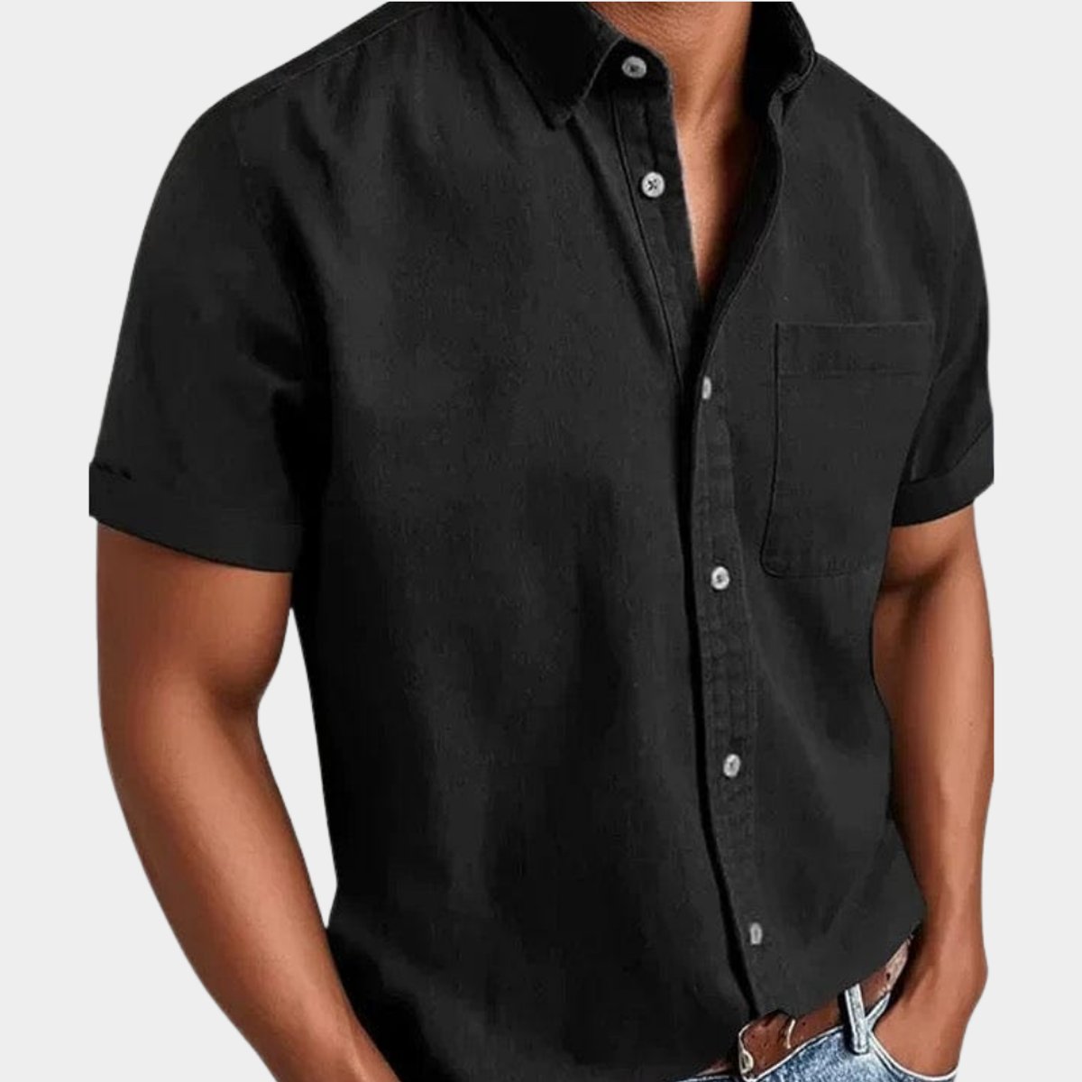 Christian Short-Sleeve Denim Shirt