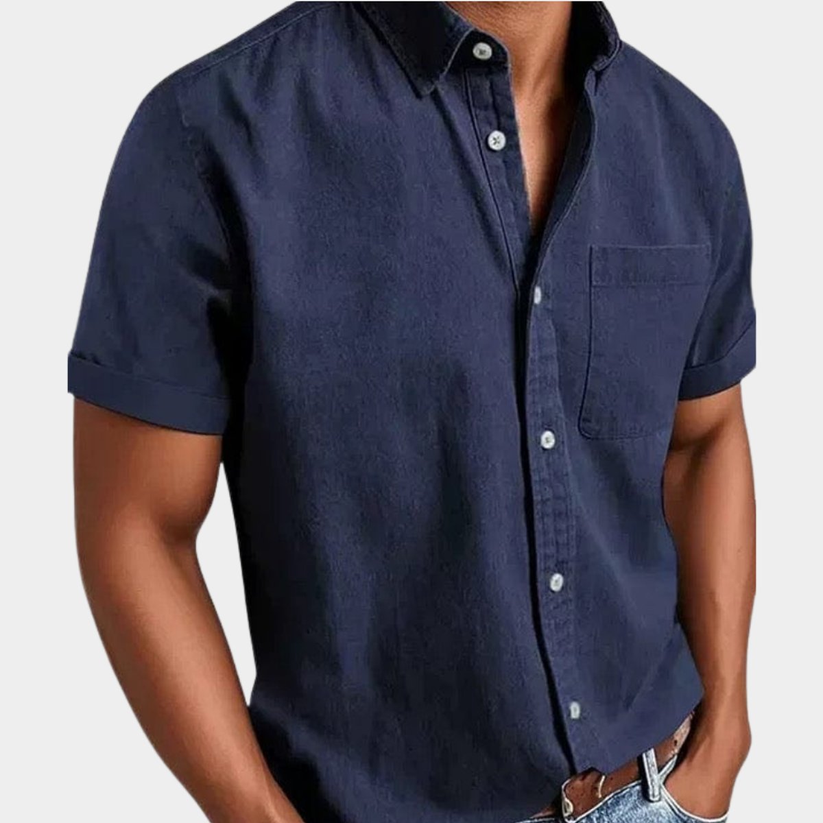 Christian Short-Sleeve Denim Shirt