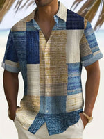 Florian Striped Patchwork Short-Sleeve Shirt