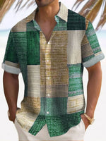 Florian Striped Patchwork Short-Sleeve Shirt