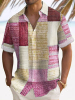 Florian Striped Patchwork Short-Sleeve Shirt