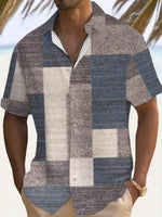 Florian Striped Patchwork Short-Sleeve Shirt