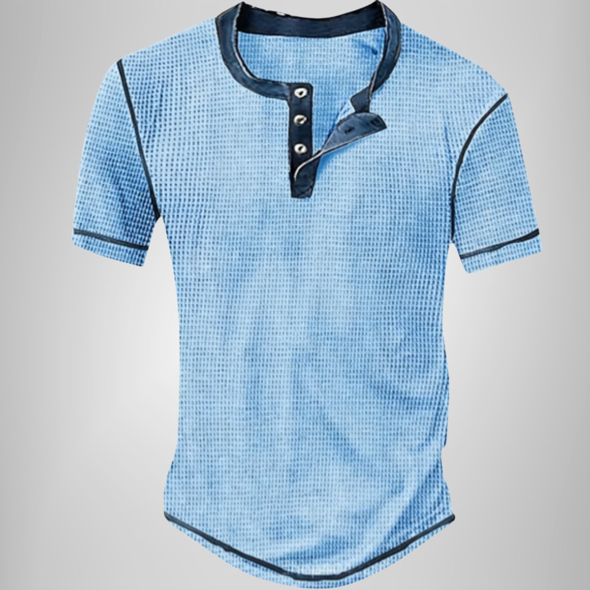 Stefan Waffle-Knit Henley Shirt