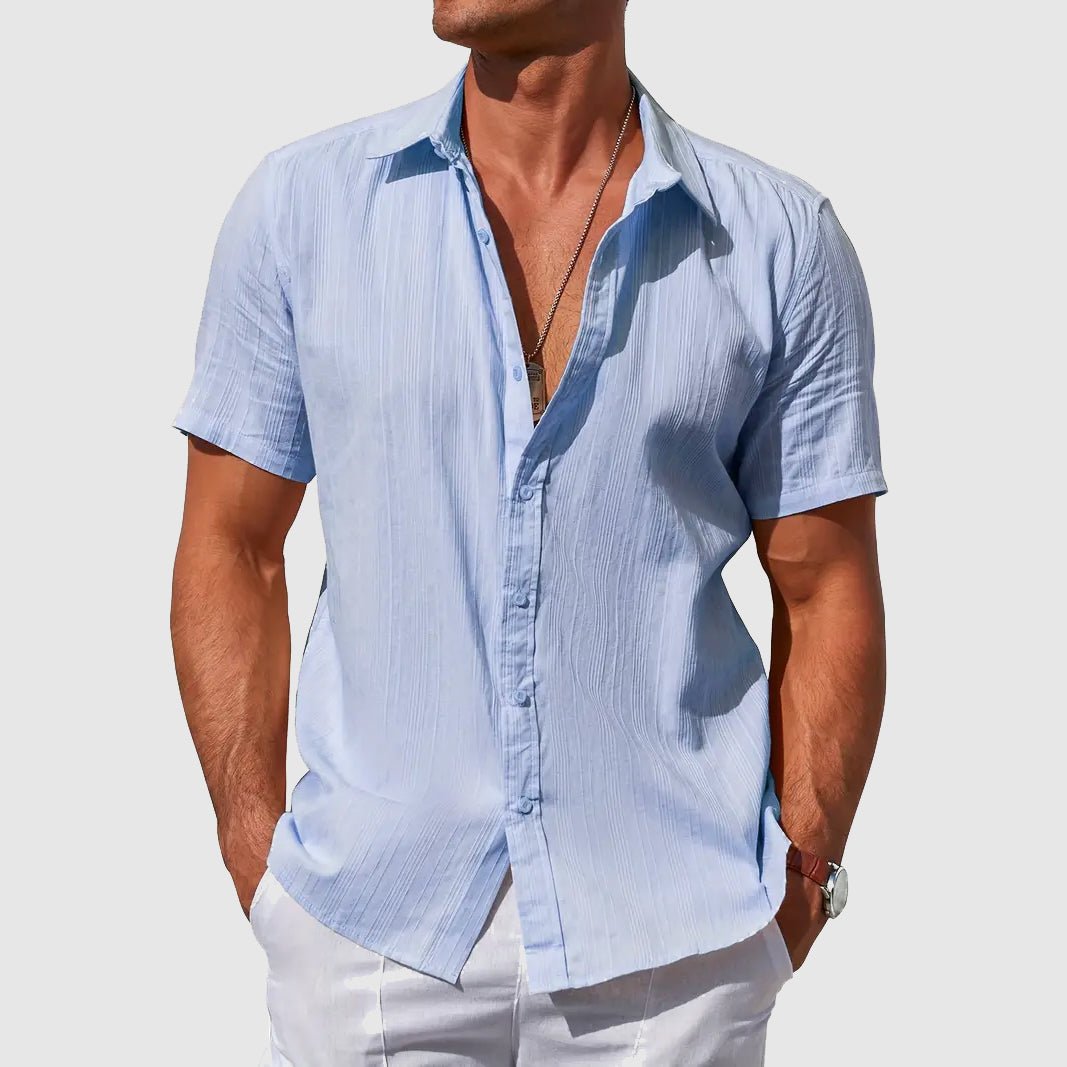 Florian Short-Sleeve Linen Button-Up Shirt